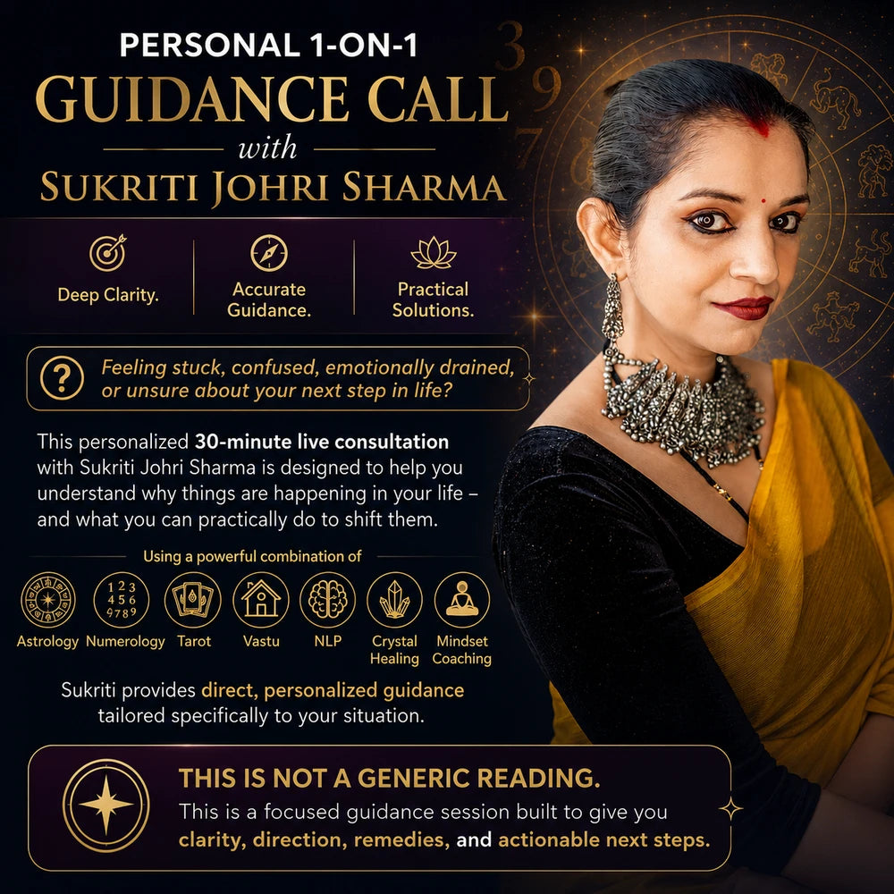 Personal 1-on-1 Guidance Call with Numerojyotish Sukriti Johri Sharma